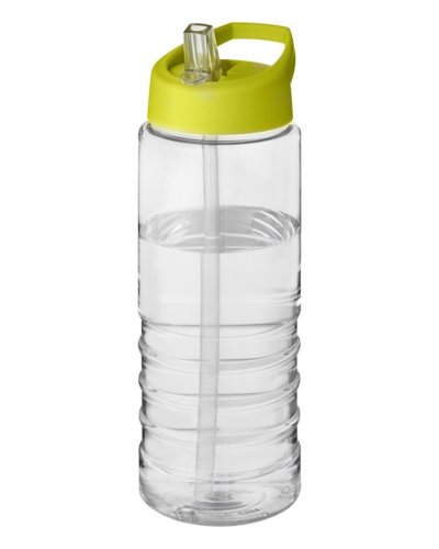 Borraccia sportiva H2O Treble da 750 ml con coperchio con beccuccio Trasparente / Lime
