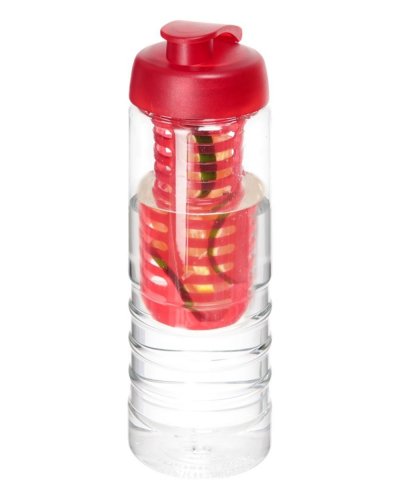 Borraccia H2O Treble da 750 ml con coperchio ermetico e infusore Trasparente / Rosso