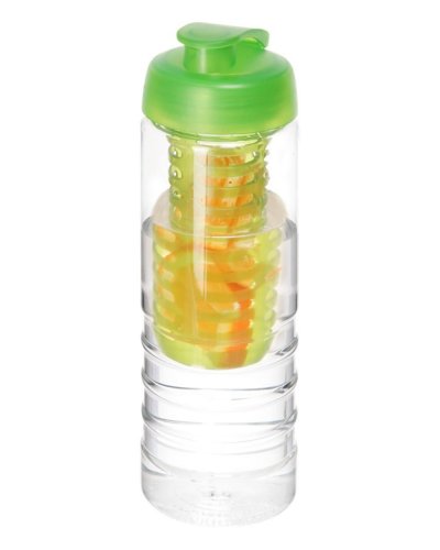 Borraccia H2O Treble da 750 ml con coperchio ermetico e infusore Trasparente / Lime