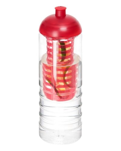 Borraccia H2O Treble da 750 ml con coperchio a cupola e infusore Trasparente / Rosso