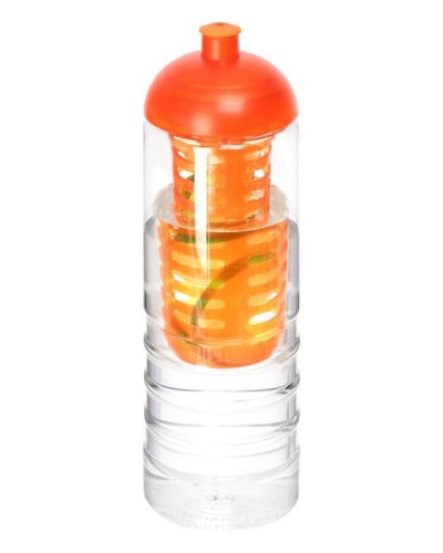 Borraccia H2O Treble da 750 ml con coperchio a cupola e infusore Trasparente / Arancione