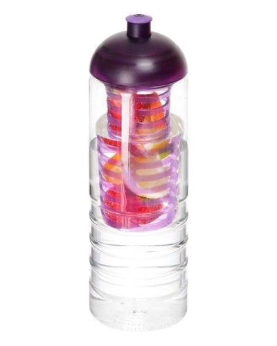 Borraccia H2O Treble da 750 ml con coperchio a cupola e infusore Trasparente / Viola