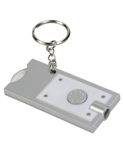 Portachiavi con gettone per carrello della spesa e luce Bianco