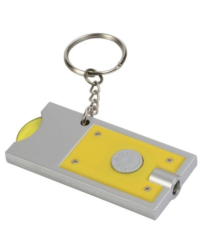 Portachiavi con gettone per carrello della spesa e luce Giallo