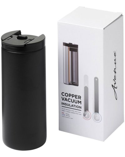 Bicchiere termico Lebou con isolamento sottovuoto in rame da 360 ml Nero