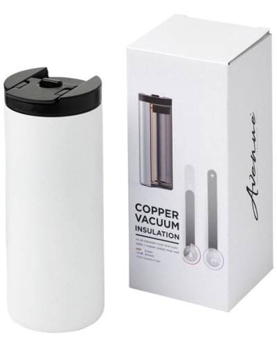 Bicchiere termico Lebou con isolamento sottovuoto in rame da 360 ml Bianco