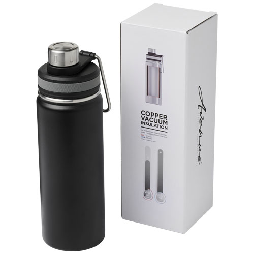 Borraccia sportiva Gessi con isolamento sottovuoto in rame da 590 ml Nero