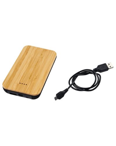 Power bank wireless Future in bambù e tessuto da 6000 mAh