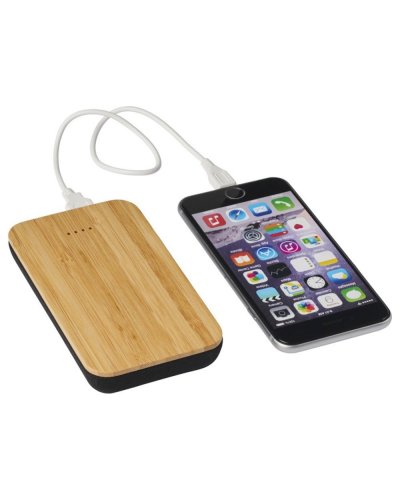 Power bank wireless Future in bambù e tessuto da 6000 mAh