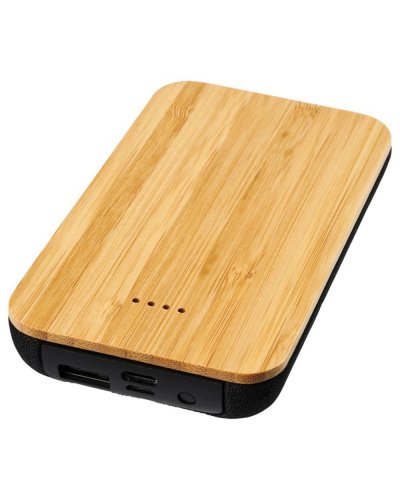 Power bank wireless Future in bambù e tessuto da 6000 mAh