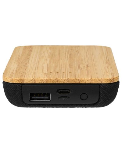 Power bank wireless Future in bambù e tessuto da 6000 mAh