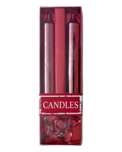 Kit candele glitterate natalizie Rosso