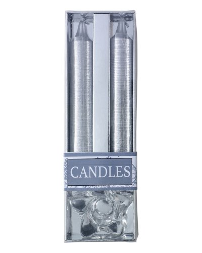 Kit candele glitterate natalizie Argento