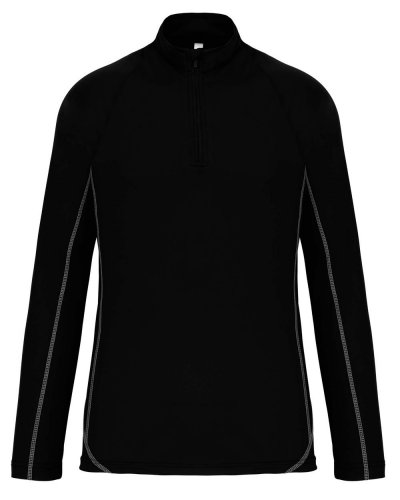 Felpa uomo running zip 1/4 Nero