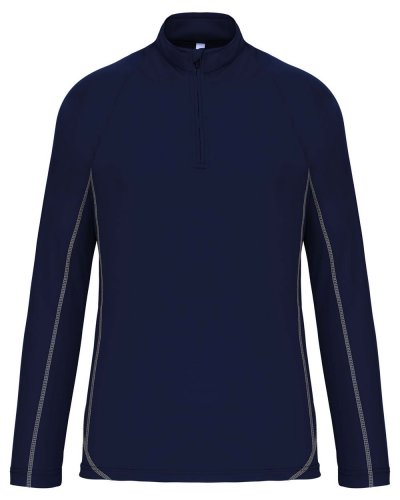 Felpa uomo running zip 1/4 Blu Navy