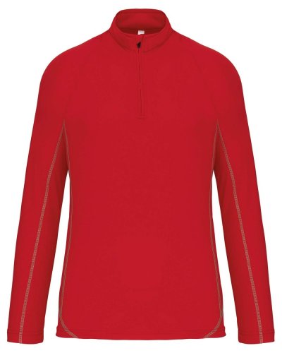 Felpa uomo running zip 1/4 Rosso