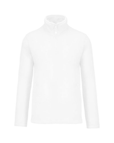 Giacca in micropile zip a 1/4 Enzo White