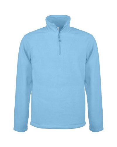 Giacca in micropile zip a 1/4 Enzo Sky Blue