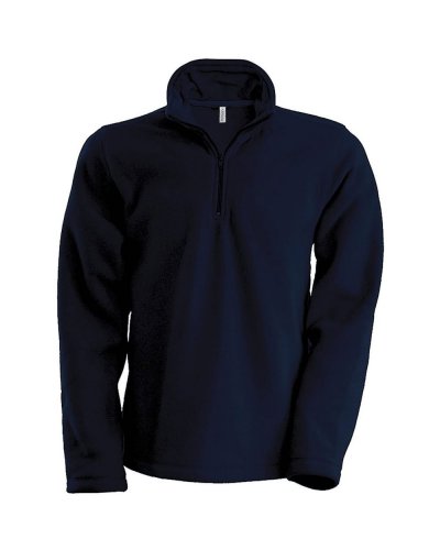 Giacca in micropile zip a 1/4 Enzo Navy