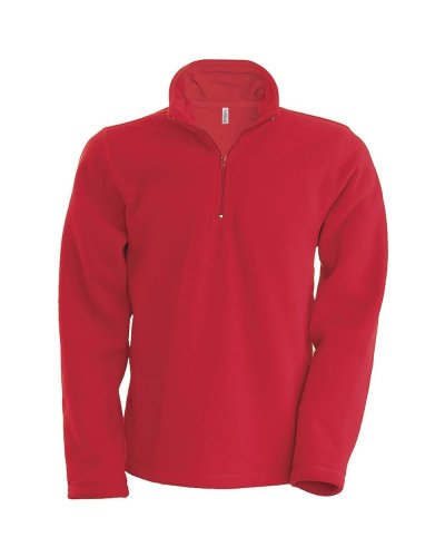 Giacca in micropile zip a 1/4 Enzo Red