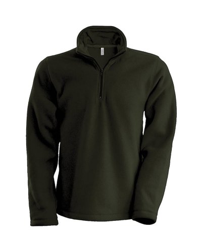 Giacca in micropile zip a 1/4 Enzo Green Olive