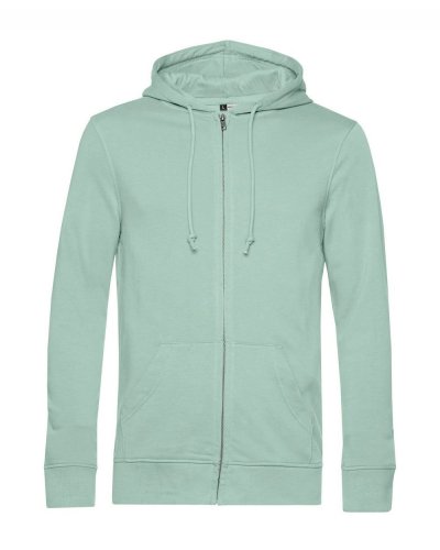 Felpa zip e cappuccio organic french terry Sage