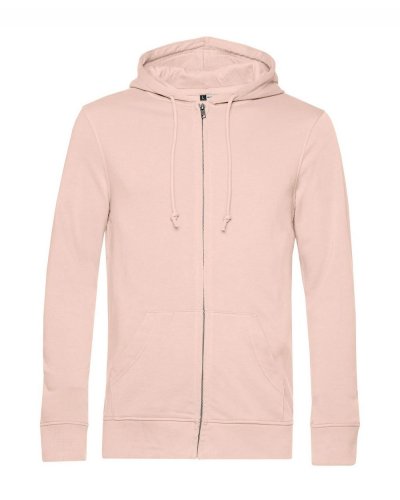 Felpa zip e cappuccio organic french terry Soft Rose
