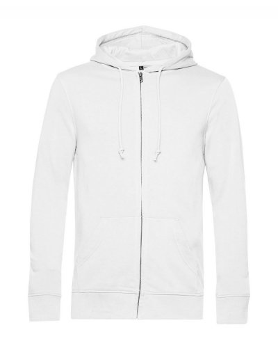 Felpa zip e cappuccio organic french terry White