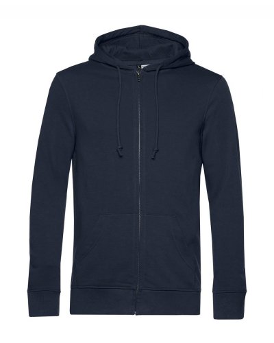 Felpa zip e cappuccio organic french terry Navy Blue