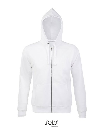 Felpa uomo full zip con cappuccio Spike Men Bianco