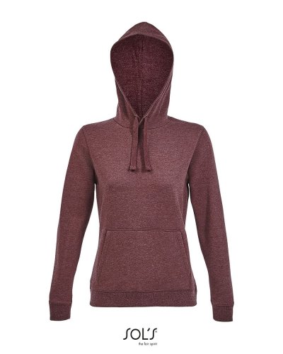 Felpa donna con cappuccio Spencer Women Rosso Borgogna Melange
