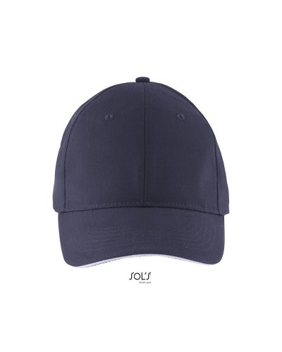 Cappellino a 6 pannelli Solar Blu Oltremare / Bianco