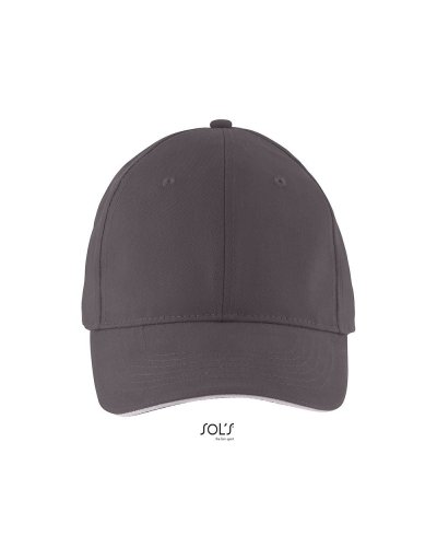 Cappellino a 6 pannelli Solar Grigio Scuro / Grigio Chiaro