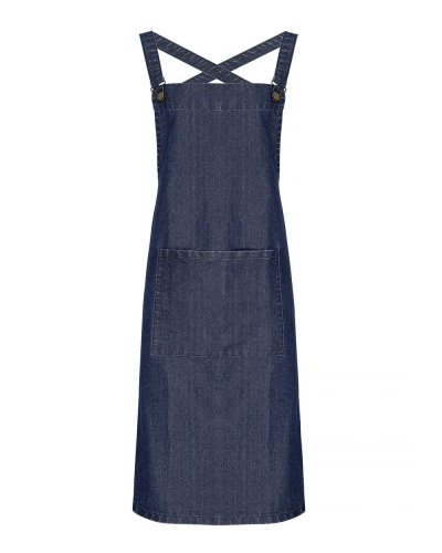 Cross Back   Barista   Bib Apron Indigo denim