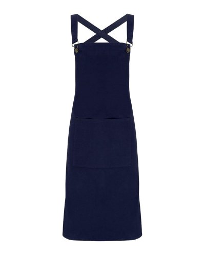 Cross Back   Barista   Bib Apron Navy