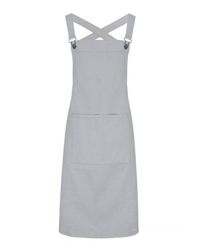 Cross Back   Barista   Bib Apron Silver