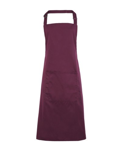 Colours Bib Apron With Pocket Aubergine