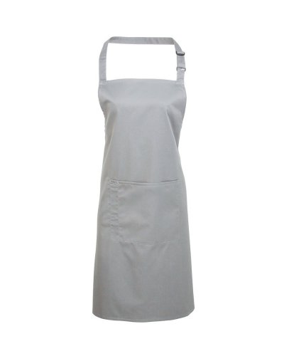 Colours Bib Apron With Pocket Silver