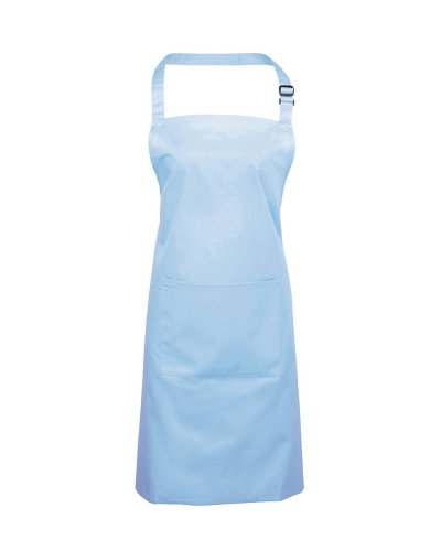 Colours Bib Apron With Pocket Light Blue