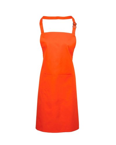 Colours Bib Apron With Pocket Orange