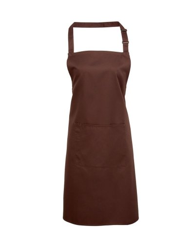 Colours Bib Apron With Pocket Brown