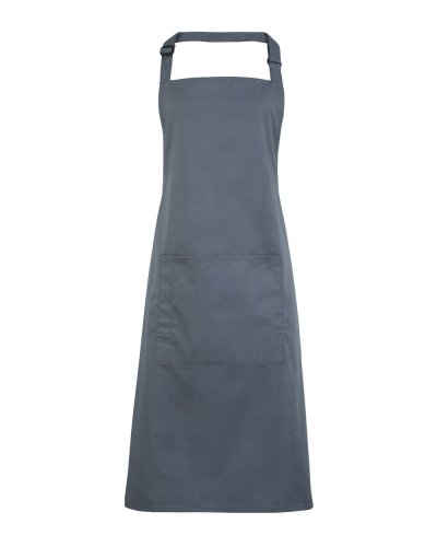 Colours Bib Apron With Pocket Steel