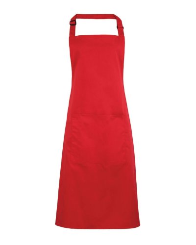 Colours Bib Apron With Pocket Strawberry Red