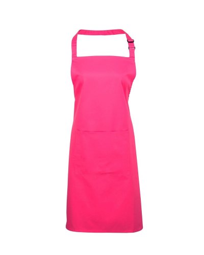 Colours Bib Apron With Pocket Hot Pink