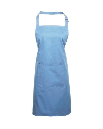Colours Bib Apron With Pocket Mid Blue