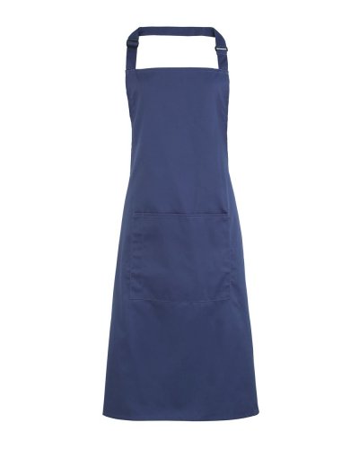 Colours Bib Apron With Pocket Marine Blue