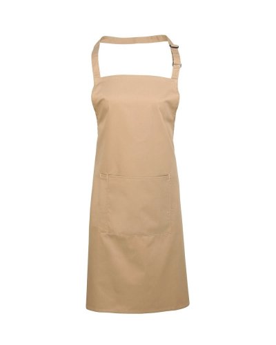 Colours Bib Apron With Pocket Khaki
