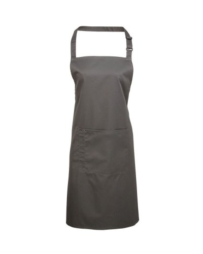 Colours Bib Apron With Pocket Dark Grey