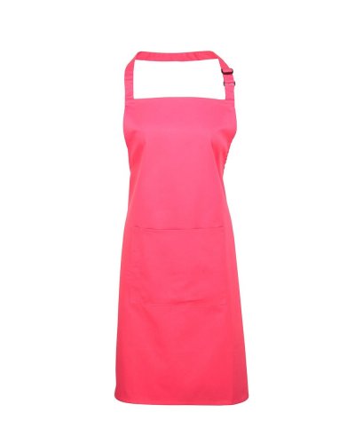 Colours Bib Apron With Pocket Fuchsia