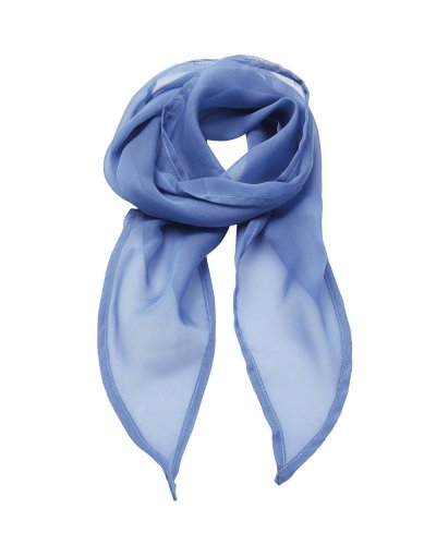 Ladies Chiffon Scarf Mid Blue